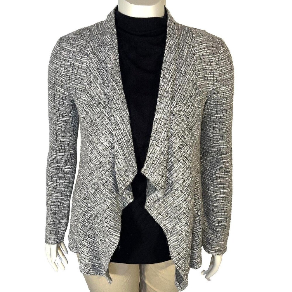 LOFT Women's White and Grey Cardigan